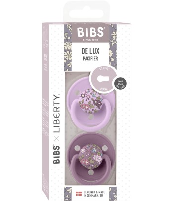 BIBS x LIBERTY De Lux cumlíky zo silikónu 2ks - one size - Violet Sky / Mauve