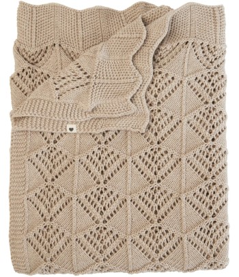 Vlněná pletená deka BIBS z organické bavlny - Vanilka