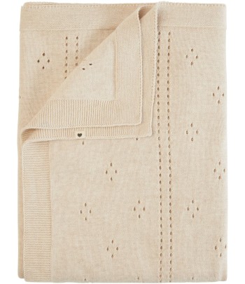 Pletená perforovaná deka BIBS z organické bavlny - slonová kost