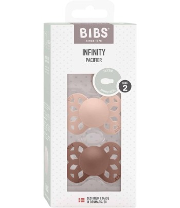 BIBS Infinity symetrické cumlíky zo silikónu 2ks - veľkosť 2 - Ivory / Sage