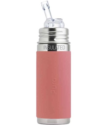 Pura® TERMO fľaša so slamkou 260ml - Rose