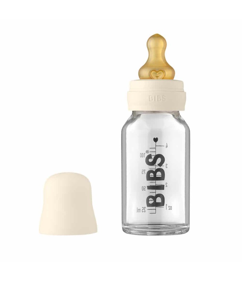 BIBS Baby Bottle sklenená fľaša 110ml - Ivory