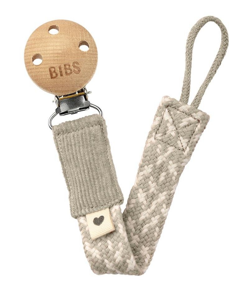 BIBS Paci Braid klip na cumlík - Sand / Ivory