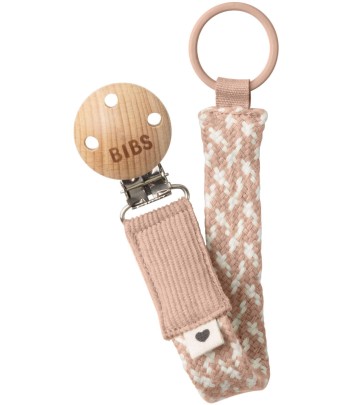 BIBS Paci Braid klip na cumlík - Blush / Ivory