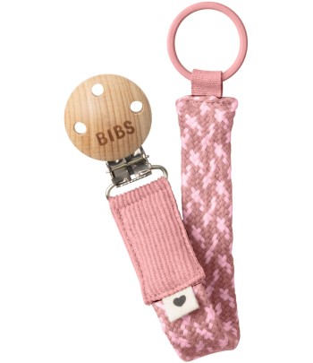 BIBS Paci Braid klip na cumlík - Blush / Ivory