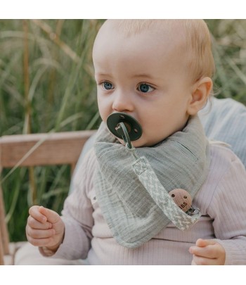 BIBS Paci Braid klip na cumlík - Sage / Ivory