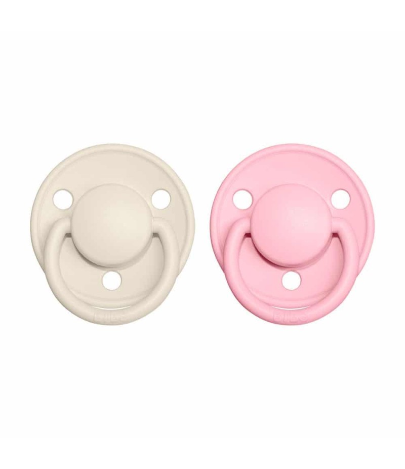 BIBS De Lux cumlíky zo silikónu 2ks - one size - Ivory / Baby Pink