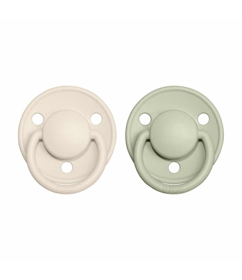 BIBS De Lux cumlíky zo silikónu 2ks - one size - Ivory / Sage