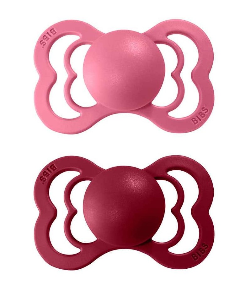 BIBS Supreme symetrické cumlíky zo silikónu 2ks - veľkosť 1 - Coral / Ruby