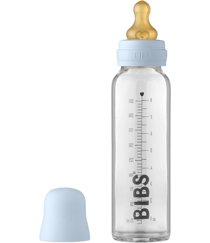 Dětská láhev BIBS skleněná láhev 225 ml - Baby Blue