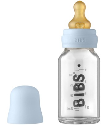 Dětská láhev BIBS skleněná láhev 110 ml - Baby Blue